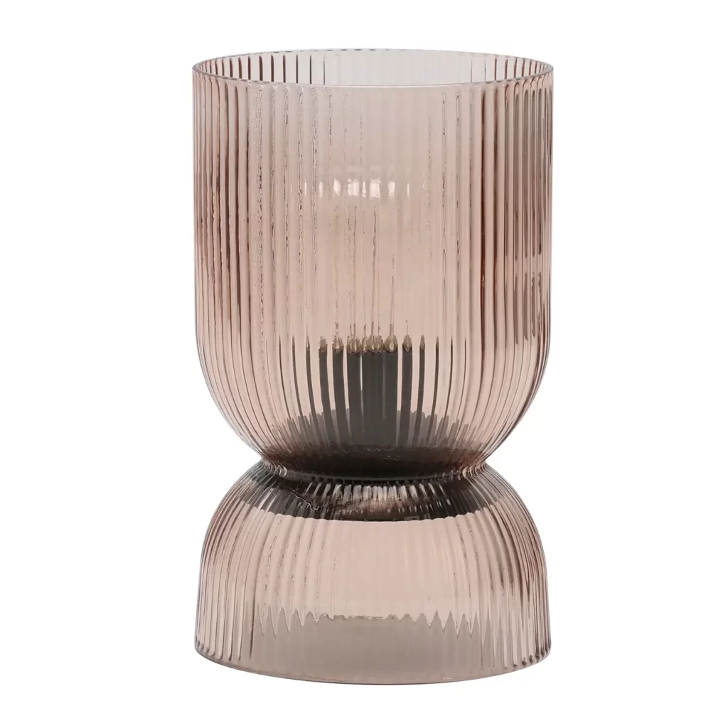 Home Decor Collection Translucent Amber Glass LED Tabletop Accent Light with Timer