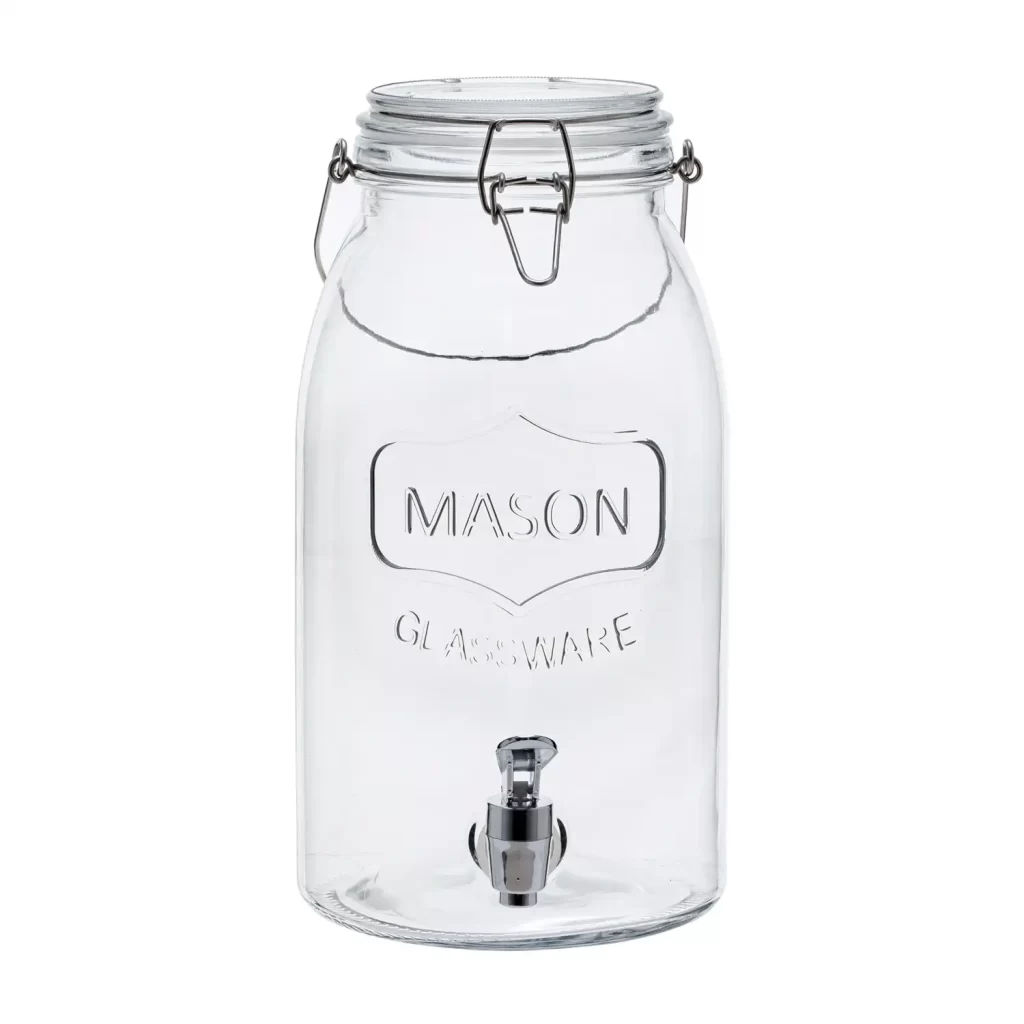 Mainstays Clear Glass Mason Sun Tea Beverage Dispenser Jar
