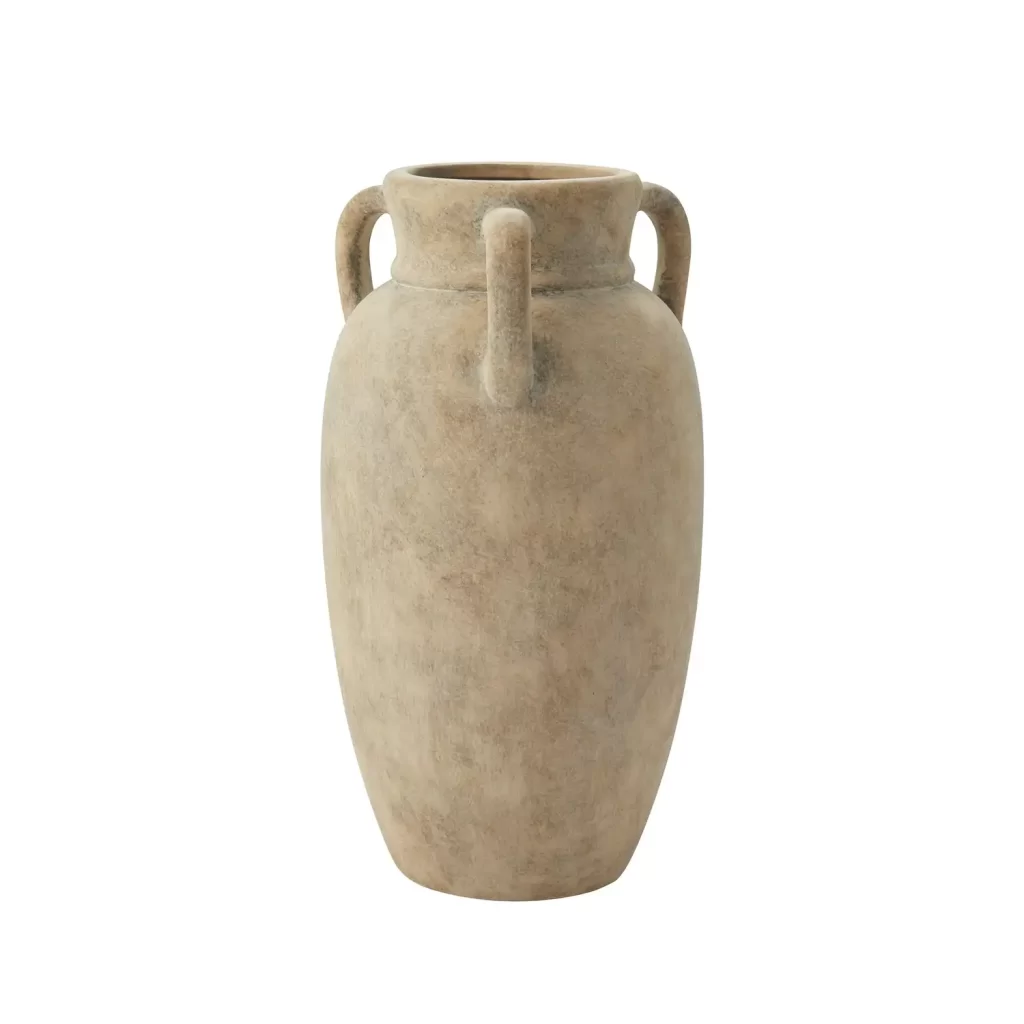 My Texas House 12_ Taupe Solid Handled Ceramic Vase