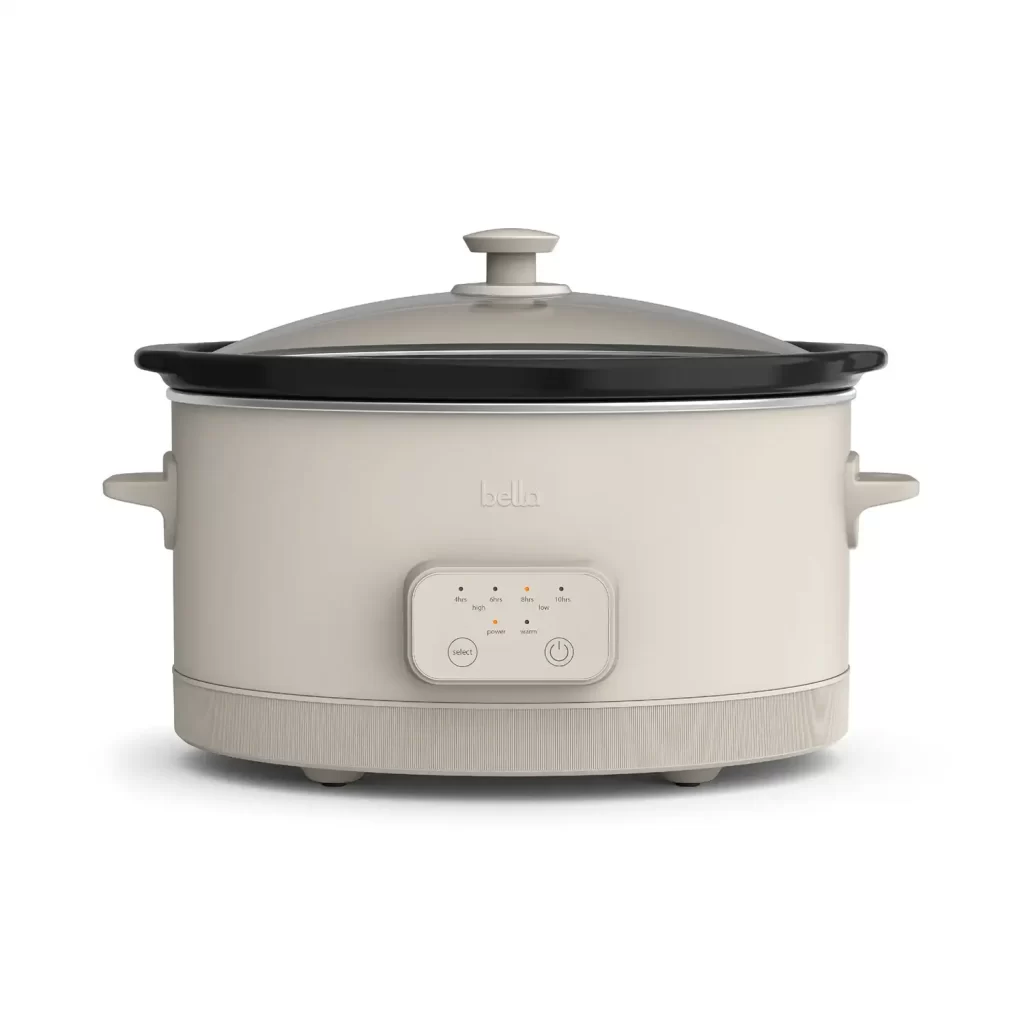 bella 6 Qt Programmable Slow Cooker, Oatmilk